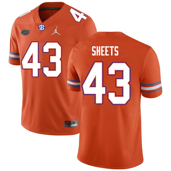 Men #43 Jake Sheets Florida Gators College Football Jerseys Sale-Orange